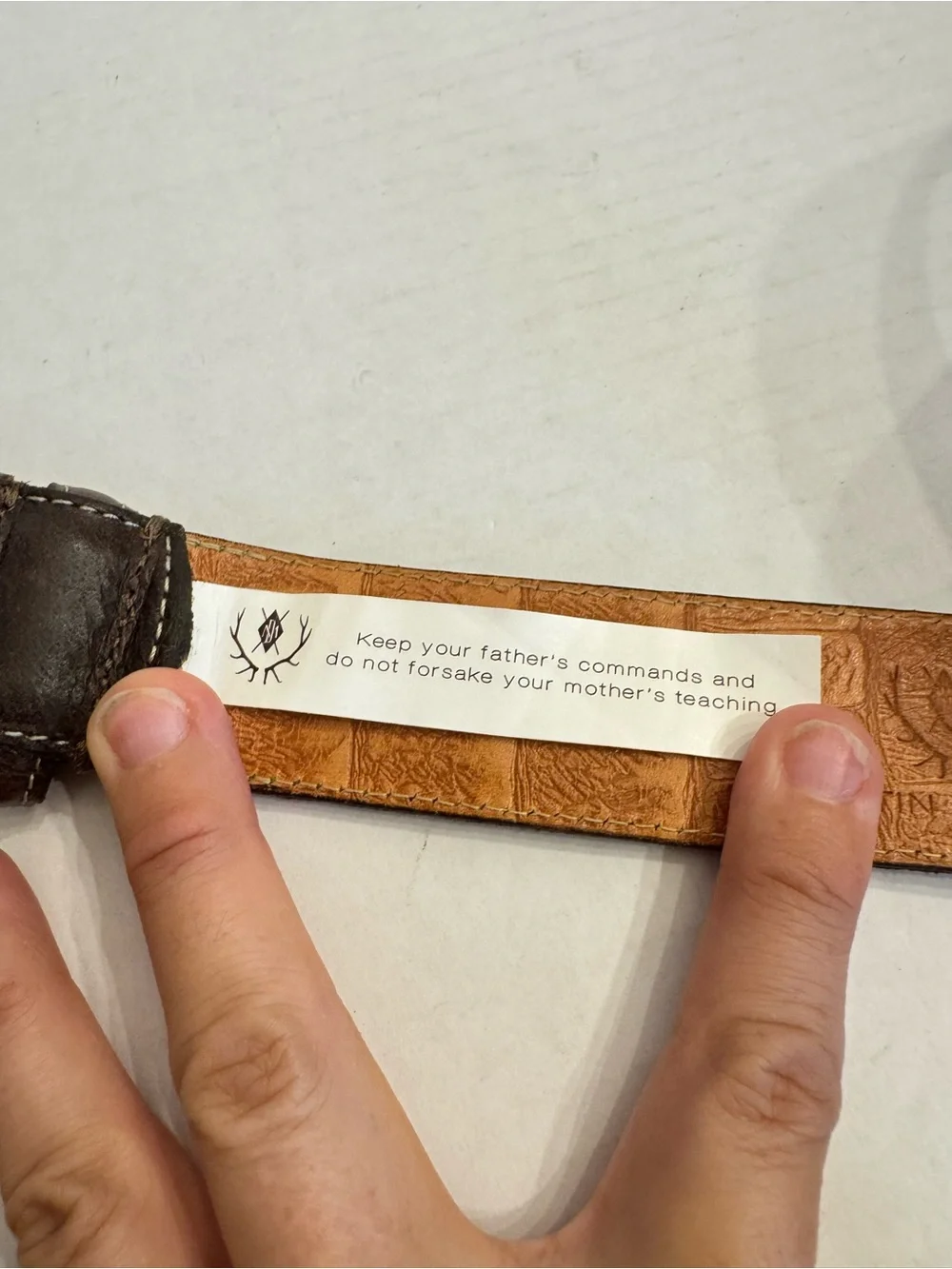 Martin Dingman Bill Water Buffalo Leather Belt Brown 30 USA Handcrafted 40395